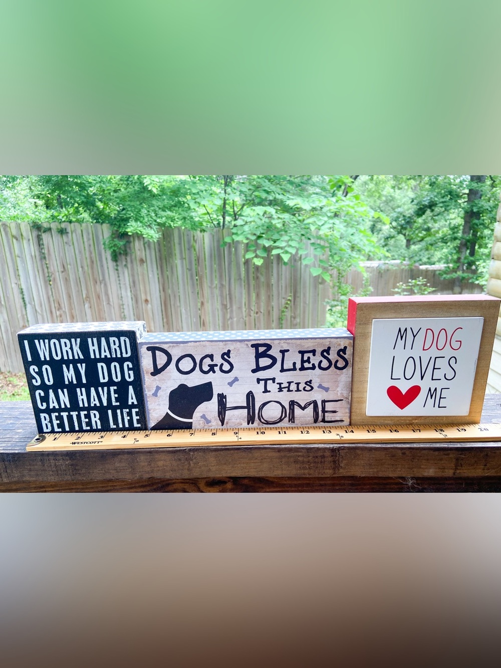 3 Bundle Home Decor Wooden Block Signs for Dog Lovers. Bohemian Farmhouse Decor
